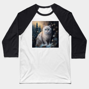 White British Shorthair Art Baseball T-Shirt